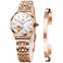 OLEVS Automatic Watch for Women Mechanical Ladies Watch Stainless Steel Self-Winding Diamond Heart dial Waterproof Luminous Wrist Watch White