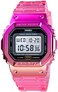 Gosasa Outdoor Sport Unisex Watches Back Light Digital Watches Transparent Multifunctional Wristwatch Casual Style Stopwatch Date 5Bar Waterproof (Red)