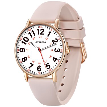 Bomieux Nurse Watch for Nurses Doctors Women Men,Waterproof Analog Watches with Luminous Dial and Japanese Quartz Movement,Easy to Read Military Time Watch with Second Hand, 12/24 Hours,Silicone Band