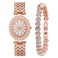 ADSBIAOYE Women Wrist Watches Stainless Steel Band Diamond Bracelet Watch Ladies Dress Quartz Watch (1 Rose Gold)