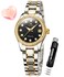 OLEVS Gold Womens Automatic Watch Diamond Fashion Luxury Dress Mechanical Self Winding Stainless Steel Ladies Wrist Watches for Women Luminous Waterproof