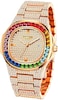 Luxury Bling Colorful Full Diamond Watches Fashion Quartz Analog Stainless Steel Band Bracelet Wrist Watch (Rose Gold)