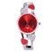 ele ELEOPTION Women Bangle Watch Bracelet Quartz with Rhinestone Round Dial Stainless Steel Band Cuff Watches with Womens Wrist Watch Box Red Color