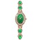 Watches for Women Green Bracelet Crystal Diamond Bangle Ladies Female Small Fashion Luxury Thin Waterproof Quartz Girls Wife Gifts Oval Rose Gold Wrist Watch