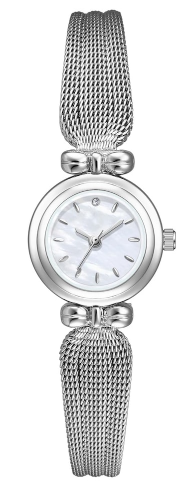 BESTKANG Fashion Simple Women's Quartz Watch Stainless Steel Mesh Strap Business Wrist Watch (Silver), ZBS1807