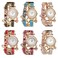 CdyBox Women Wholesale 6 Pack Love Printed Bracelet Watches Set Lot Diamond Wrap Around Cuff Quartz Wrist Watch for Ladies (Mu)