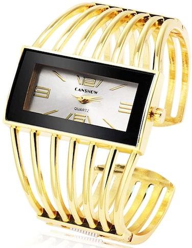 BESTKANG Luxury Womens Watches Analog Quartz Wrist Watch Rectangular Cuff Bracelet Watch Business Casual Fashion Wrist Watches for Ladies (Gold)