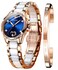 OLEVS Women Automatic Mechanical Watches Self Winding Rose Gold Two Tone Ceramic Strap Diamond Love Heart Dial Fashion Elegant Dress Ladies Wrist Watches Waterproof Luminous