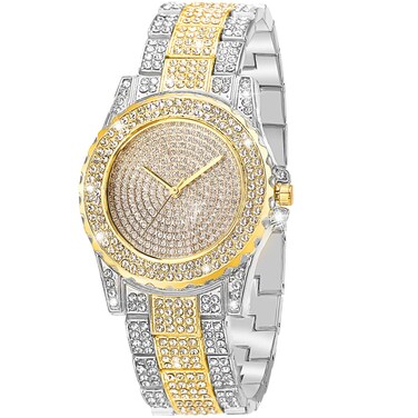 ManChDa Luxury Ladies Watch Iced Out Watch with Quartz Movement Crystal Rhinestone Diamond Watches for Women Stainless Steel Wristwatch Full Diamonds Mothers Day Gifts