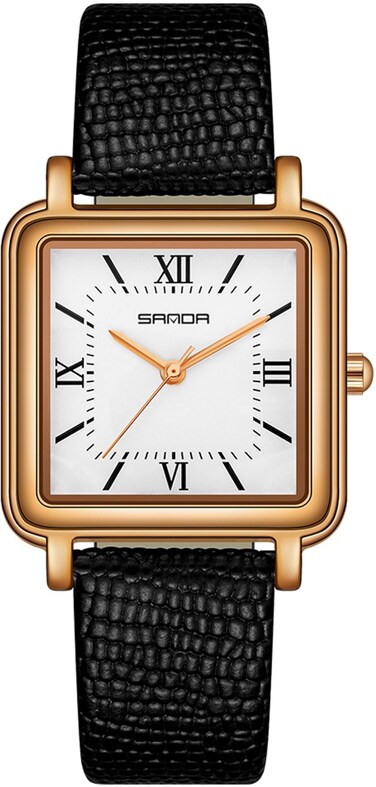 findtime Retro Square Watches for Women Relogio Feminino Elegant Leather Stainless Steel Band Ladies Analog Quartz Wrist Watch 3 ATM Water Resistant with Roman Numerals Dial