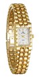 FANMIS Women Vintage Gold Watches Minimalism Square Ultra Thin Watch Updated Luxury Ladies Watch with Stainless Steel Bracelet Elegant Dress Small Face Gold Wrist Watch (White)