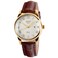 SKMEI Women's Watches for Ladies Female Brown Leather Band Waterproof Fashion Casual Simple Dress Quartz Analog Day Date Calendar Business Light Wrist Watch Wife Girls Gifts
