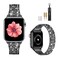 Fitlink Apple Watch Bands Compatible with Apple Watch 42/44/45/49mm Series 7 Series 8, Dressy Bling Metal Adjustable Apple Watch Bands for Apple Watch 7/6/5/4/3/2/1/SE(42/44/45/49mm, Black)