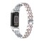 Mtozon Bling Bands Compatible with Fitbit Charge 6/Charge 5, Metal Bracelet Luxurious Rhinestone Replacement Wristband for Women, Silver with Rose Gold