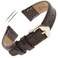 Gilden 10-13mm Ladies Flat Stitched Distressed Leather Calfskin Watch Strap FS52-0212 (12 millimeter end width, Brown, Gold-Tone Buckle)