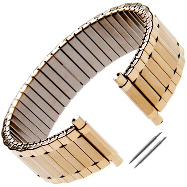 Gilden Unisex Expansion 17-26mm Extra-Long Stainless Steel Watch Band 532 (Gold, Fits 17-22mm lugs, 7 1/4" long)