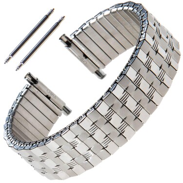 Gilden Unisex Expansion 18-22mm Extra-Long Fashion Metal Watch Band 700-SL (7 1/4 inches long, Stainless Steel)