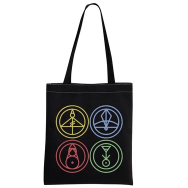MNIGIU Owl House Glyph Tote Bag Owl House Fire Ice Plant Light Glyph Gift (Black)