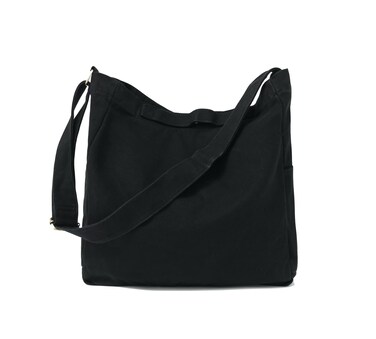 Jeelow 20oz Washed Canvas Tote Shoulder Crossbody Bags Purse Handbag For Men &amp; Women Adjustable Strap (Black)