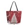 Naanle Christmas Canvas Tote Bag Large Women Casual Shoulder Bag Handbag, Coffee Christmas Tree Reusable Multipurpose Heavy Duty Shopping Grocery Cotton Bag for Outdoors.