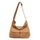 Canvas Messenger Bag Large Hobo Crossbody Bag for Women and Men Canvas Shoulder Tote Bag with Multiple Pockets for Work (Brown)