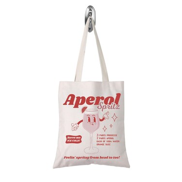 TSOTMO Aperol Spritz Feelin' Spritzy From Head To Toe Tote Bag Cocktail Summer Shopping Bag for Women (Aperol tote)