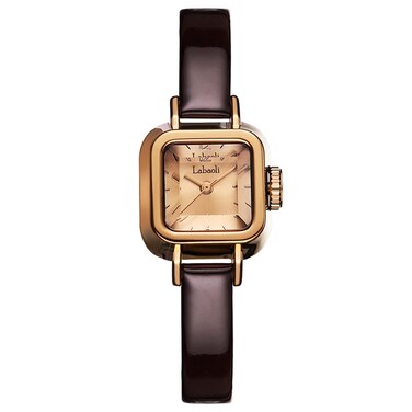 deselon Women Watch for Ladies Female Square Small Slim Light Leather Band Waterproof Fashion Casual Simple Young Girls Gifts Brown Wrist Watches