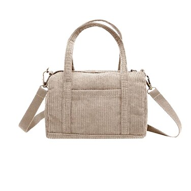 IAMUHI Mini Corduroy Crossbody Phone Purse Small Wallet Tote Bag Casual Shoulder Little Handbag for Women/Girls,Beige