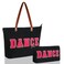 Locmeo 2 Pcs Tote Bag Gift for Teacher Nurse Dance Preppy Makeup Bag Cosmetic Women Chenille Letter School Work(Dance)