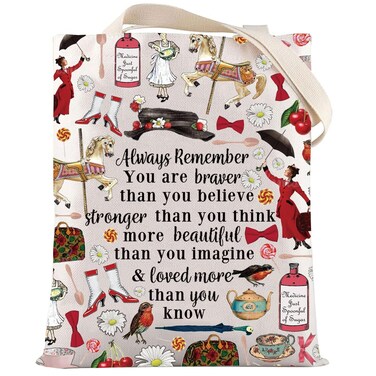 LEVLO Mary Movie Cosmetic Make up Bag Mary Fans Gift You Are Braver Stronger Smarter Than You Think Makeup Zipper Pouch Bag For Women Girls (Always Mary Tote)