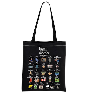 MNIGIU HIMYM Inspired Gift HIMYM Tote Bag HIMYM Fans Gift HIMYM Tv Series HIMYM Merchandise (Black)