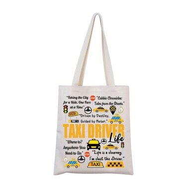MNIGIU Taxi Driver Gift Taxi Driver Life Tote Bag Taxi Driver Retirement Gift Chauffeur Gift (Driver Tote)
