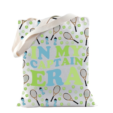 TSOTMO Tennis Captain Gift In My Captain Era Tote Bag For Tennis Captain Appreciation Gift Tennis Player Coach Tennis Lovers (CAPTAIN ERA)