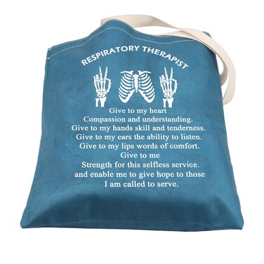CMNIM Respiratory Therapist Tote Bag Respiratory Therapist Student Gifts RT Therapist Gifts Respiratory Care Gift Appreciation Gift (respiratory therapy blue)