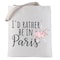 LEVLO Funny Eiffel Tower Cosmetic Make Up Bag France Paris Travelers Gifts i&#39;d Rather Be In Paris Makeup Zipper Pouch Bag(In Paris)