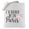 LEVLO Funny Eiffel Tower Cosmetic Make Up Bag France Paris Travelers Gifts i'd Rather Be In Paris Makeup Zipper Pouch Bag(In Paris)
