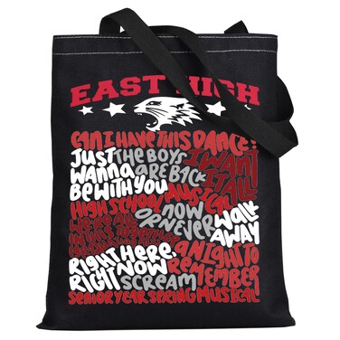LEVLO East High Musical Gift East High Wildcats Canvas Tote Bag East High Musical Inspired Gift (East High Tote)