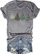 Christmas Shirts Women Merry Christmas Tree Printed T-Shirts Short Sleeve Holiday Tee Xmas Gift Tops(Grey/Four Tree,XL)
