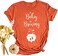 Thanksgiving Maternity Shirt Women Funny Pumpkin in The Making Shirt Tee Cute Graphic Pregnancy Announcement T-Shirts (Small, Orange-1)