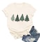 Ykomow Christmas Trees Shirt Womens Holiday Pine Tree Xmas Graphic Tees Christmas Family Shirt (Cream-2, M)