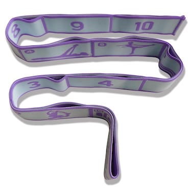 Aozora Stretch Bands for Exercise, Elastic Yoga Stretching Strap, Flex Strap 10 Loops for Physical Therapy, Pilates, Yoga, Dance &amp; Gymnastics Exercise and Flexible Pilates Stretch Band (Purple)