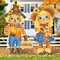 Whaline 2Pcs Large Size Fall Scarecrow Yard Sign With Stakes Fall Harvest Porch Decorations Signs Waterproof Autumn Welcome Sign for Outdoor Lawn Garden Party Welcome Decoration