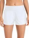 Colloyes Women's White Swim Shorts High Waisted Bathing Suit Side Split Swimsuit Bottoms Board Shorts Size Large