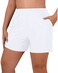Aqua Eve Women's Plus Size Swim Shorts High Waisted Swimsuits Bottom Tankini Boy Shorts White 18W
