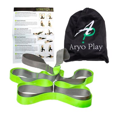 Stretch Strap, 12 Loop Yoga Stretch Strap - Non-Elastic Resistance Band Physical Therapy Yoga Strap Stretching Exercise Band for Flexibility 96