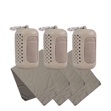 Maxie &amp; Nova 3 Piece Cooling Towels for Hot Weather - Neck Towels to Keep You Cool, Theme Park Essentials (Gray)