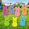 Arosche Large Easter Yard Signs 7pcs with Stakes Welcome Peeps Bunny Garden Decorations Outdoor Holiday Welcome Signs for Happy Easter Themed Festival Party Supplies, Lawn, Garden Yard Decor