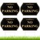 Juexica 4 Pcs No Parking Signs 12 x 8 Inch Heavy Duty No Parking Yard Sign with Metal H Stake Waterproof Plastic No Parking Statement Plaque Sign for Outdoor Lawn Driveways Yard, Gold, Black