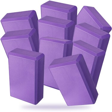 10 Pcs Yoga Blocks Eva Foam Blocks Supportive Yoga Brick Soft Non Slip Gymnastic Blocks Lightweight Dance Blocks for Stretching Yoga Accessories for Women Yoga, Pilates, Meditation (Purple)