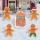 Gingerbread Christmas Decorations Outdoor Yard Signs- 5 Pack Plastic Gingerbread Man Yards Signs with Stakes for Winter Holiday Christmas Outside Yard Pathway Lawn Decor Party